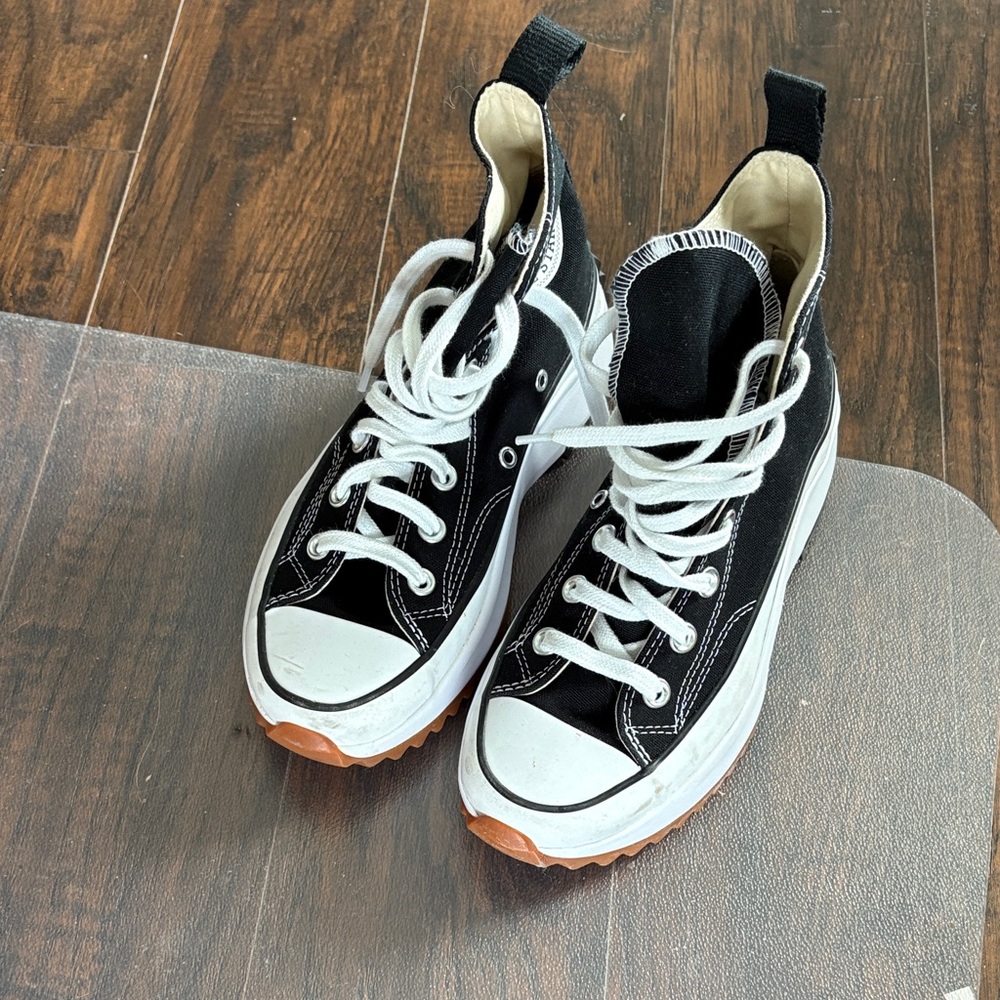 Converse Black and Orange Sole Sneakers